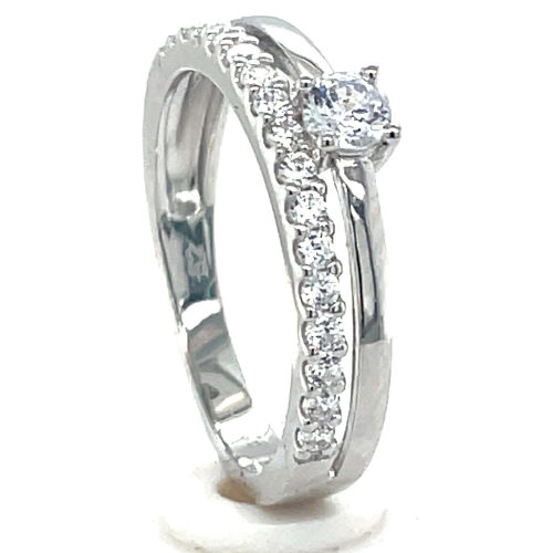 dames ring zilver met veel zirkonia maat 54 - 601280