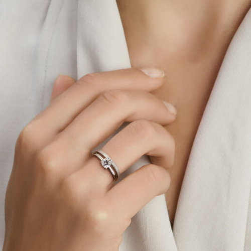 dames ring zilver met veel zirkonia maat 54 - 601281