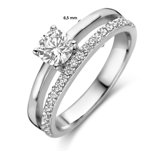 dames ring zilver met veel zirkonia maat 54 - 601281