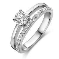 dames ring zilver met veel zirkonia maat 54 - 601281