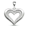 hanger hartje met zirkonia steentjes zilver - 601285