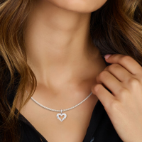 hanger hartje met zirkonia steentjes zilver - 601285