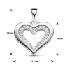 hanger hartje met zirkonia steentjes zilver - 601285