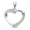 hanger hartje met zirkonia steentjes in zilver 21 mm - 601286