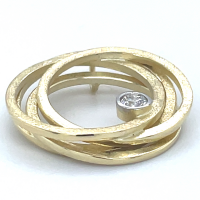 Cirkel hanger in goud met diamant 0.12ct - 601287