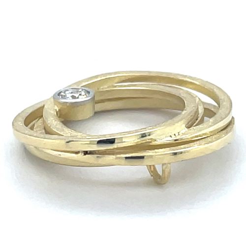 Cirkel hanger in goud met diamant 0.12ct - 601287