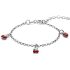 armband zilver met rood emaille fruit aardbei kers en appel 13 + 3 cm - 601288 armband zilver met rood emaille fruit aardbei kers en appel 13 + 3 cm - 601288
