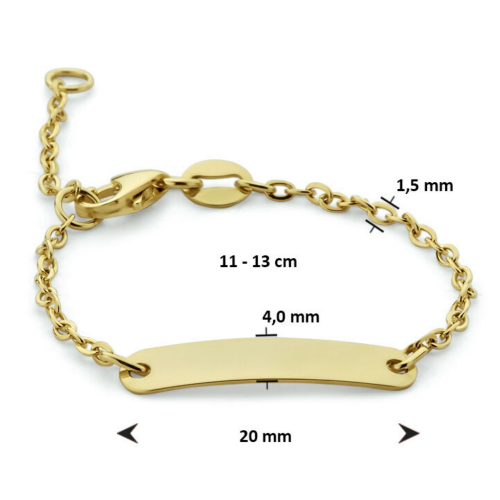 9karaat baby graveerarmband 11 tot 13cm - 601291