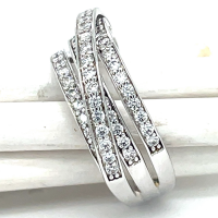 brede ring met zirkonia in zilver maat 56 - 601297