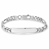 graveerarmband figaro plaat 7,0 mm breed 20cm lang in zilver - 601298 graveerarmband figaro plaat 7,0 mm breed 20cm lang in zilver - 601298
