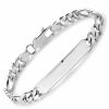 graveerarmband figaro plaat 7,0 mm breed 20cm lang in zilver - 601298 graveerarmband figaro plaat 7,0 mm breed 20cm lang in zilver - 601298