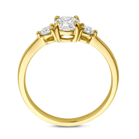 gouden ring met 3 zirkonia steentjes maat 54 - 601300