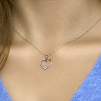 hanger in de vorm van een hartje met zirkonia in zilver - 601303