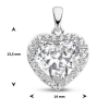 hanger hart met zirkonia in zilver - 601304