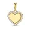 gouden hanger in de vorm van een hartje met zirkonia steentjes - 601305