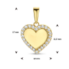 gouden hanger in de vorm van een hartje met zirkonia steentjes - 601305