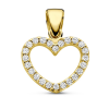 gouden hartjes hanger met zirkonia steentjes 15 mm - 601306