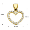 gouden hartjes hanger met zirkonia steentjes 15 mm - 601306