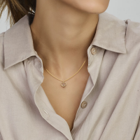 hartjes hanger met zirkonia steentjes in goud - 601307 hartjes hanger met zirkonia steentjes in goud - 601307