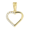 hartjes hanger in goud met zirkonia steentjes 17mm - 601309