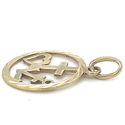 hanger geloof, hoop en liefde gediamanteerd 14 karaat goud - 601318