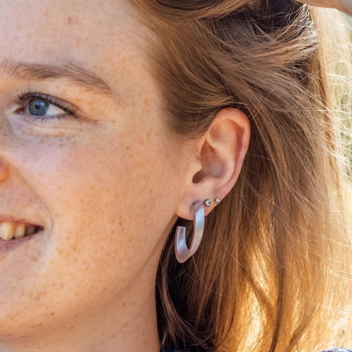 Clic by suzanne oorbellen O21 creool ovaal in verstek met steker - 601321