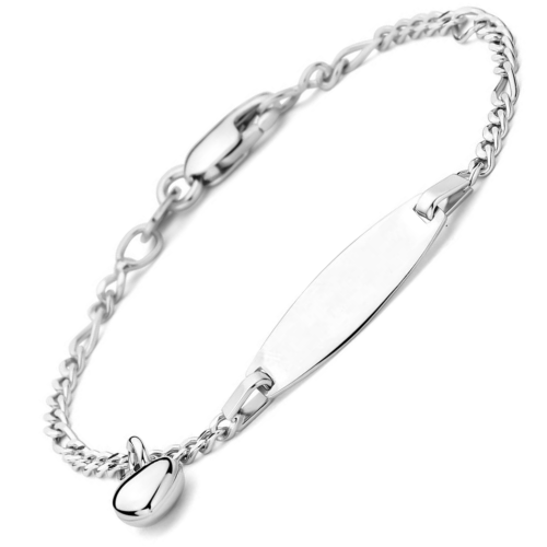 graveerarmband met hartje en figaro shakel 11 - 13 cm - 601333