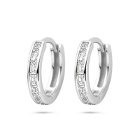 oorringen met zirkonia in zilver 12 mm - 601335