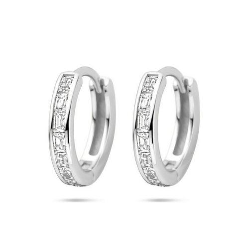 oorringen met zirkonia in zilver 12 mm - 601335