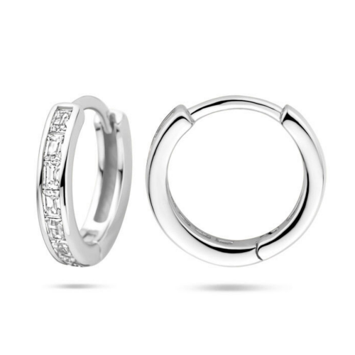 oorringen met zirkonia in zilver 12 mm - 601335