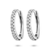 zilveren oorringen met zirkonia steentjes 11mm - 601336