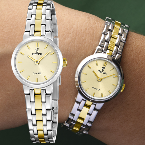 klein Festina dames horloge met blauwe wijzerplaat F20747-2 - 601354