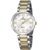 Festina dames staal en goedkleurig horloge met prachtige witte wijzerplaat F16937-A - 601356