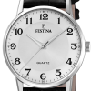 Festina dames staal en leder horloge F20691-1 - 601360