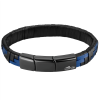 lotus staal lederen heren armband met blauw en zwart LS2533 2-1 - 601363