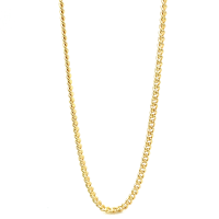 Mori Gold Filté 2,0mm brede Extra Bol Gourmet schakel, goud gevuld 1/20 45cm - 601370