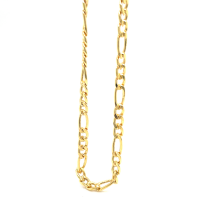 Mori Gold Filté 3,0mm brede Figaro schakel, goud gevuld 1/20 50cm - 601371