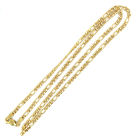 Mori Gold Filté 3,0mm brede Figaro schakel, goud gevuld 1/20 50cm - 601371