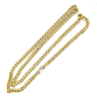 Fjory ketting 4mm Gourmet schakel 50cm goud met zilveren kern. - 601372