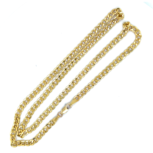 Fjory ketting 4mm Gourmet schakel 50cm goud met zilveren kern. - 601372