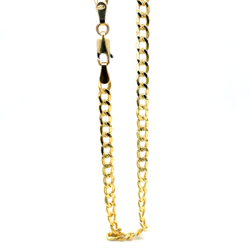 Fjory ketting 4mm Gourmet schakel 50cm goud met zilveren kern. - 601372