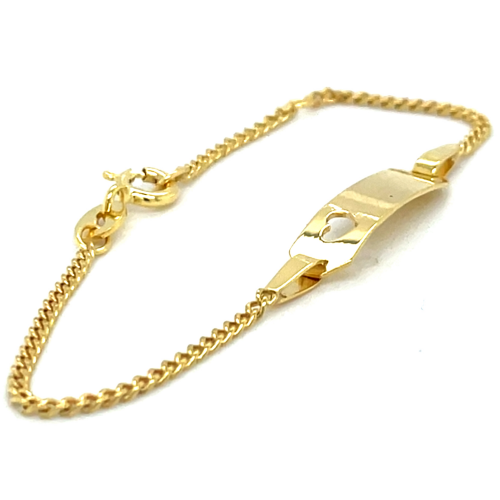 kinder graveer plaatarmband Fjory  goud met zilveren kern 11-13cm - 601375