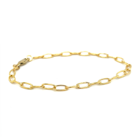 Fantasie anker armband in geel goud met zilveren kern 18cm - 601377