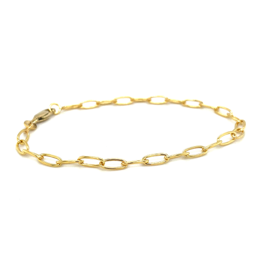Fantasie anker armband in geel goud met zilveren kern 18cm - 601377