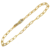 Fantasie anker armband in geel goud met zilveren kern 18cm - 601377