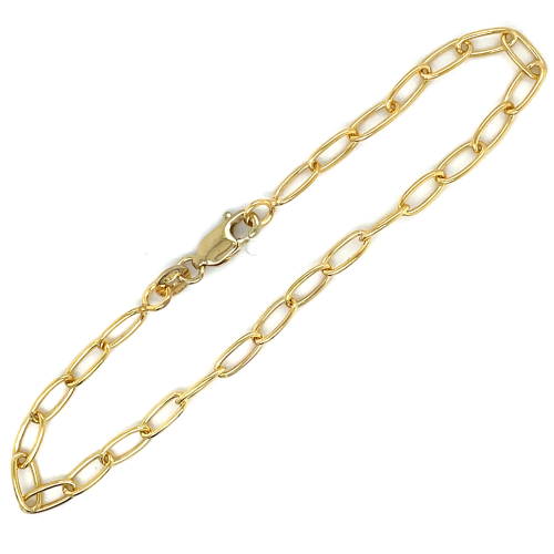 Fantasie anker armband in geel goud met zilveren kern 18cm - 601377