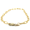 Fantasie anker armband in geel goud met zilveren kern 18cm - 601377