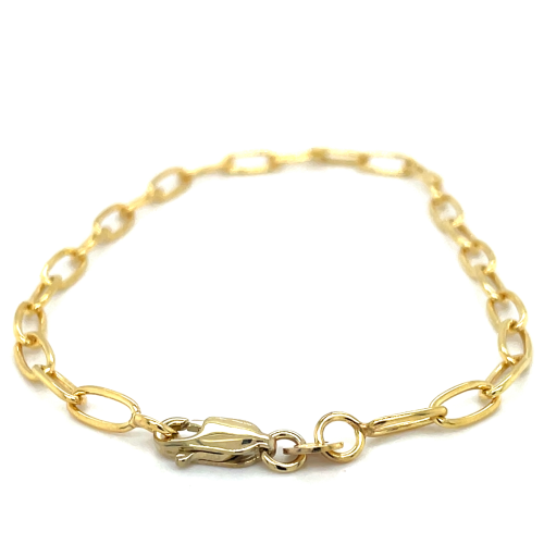 Fantasie anker armband in geel goud met zilveren kern 18cm - 601377