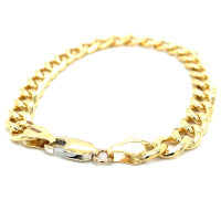 Armband Fjory goud met zilveren kern 7mm Gourmet schakel 19cm. - 601380