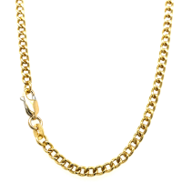 Fjory collier 3mm Gourmet schakel 50cm goud met zilveren kern - 601385